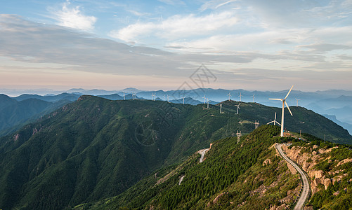 括苍山发电风车背景图片