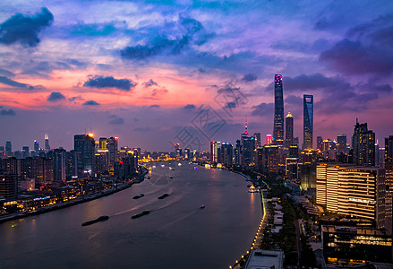 夜景街道浦江夜景背景