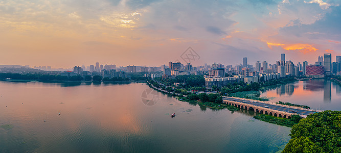 水果街武汉城市风光楚河汉街水果湖全景背景