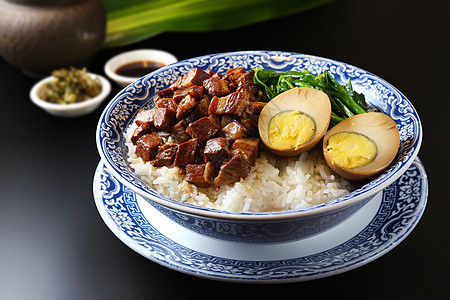 卤肉饭味道鲜美主食高清图片