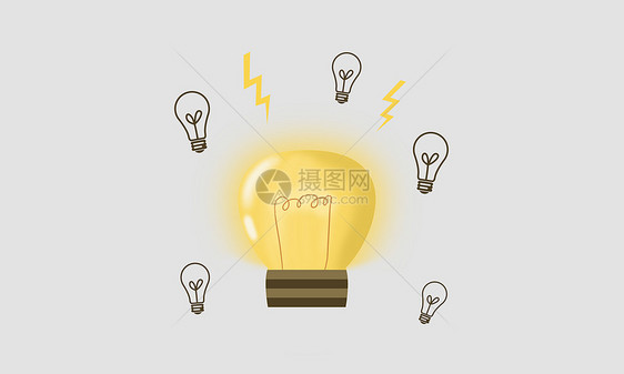 灯泡想法idea云概念图图片