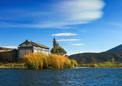 环纳帕海游云南大理洱源村背景