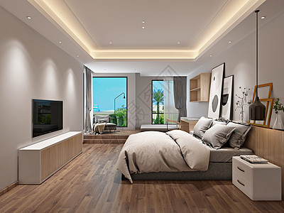 北欧风格简约卧室室内设计效果图图片
