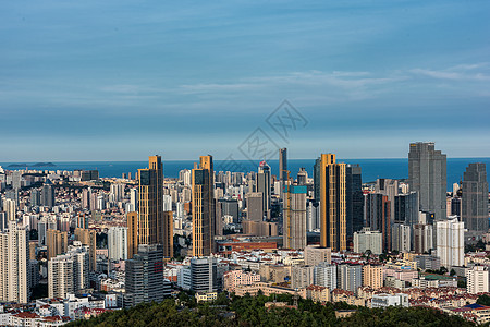 青岛城市天际线背景图片