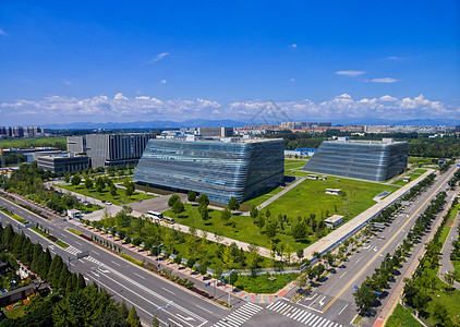 城市北京航拍城市商业区写字楼背景