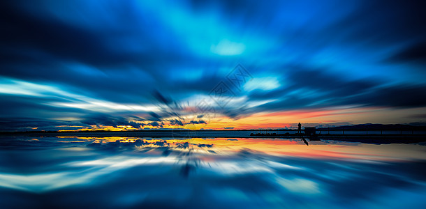 阳光大海青海湖夕阳背景