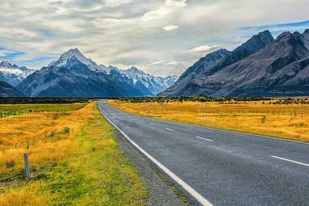 秋天的草秋天，沿着公路去库克山看看背景