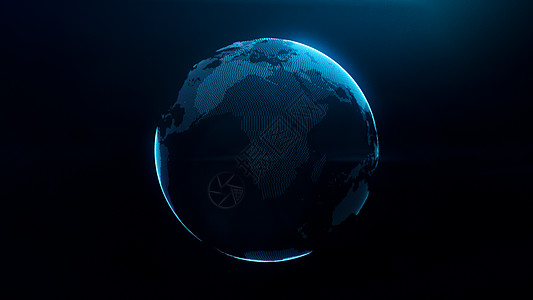 数据化地球蓝色科技星球高清图片