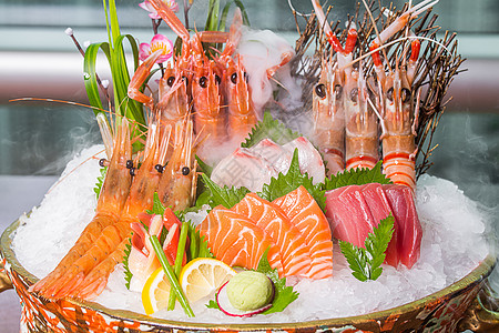 日本料理刺身海鲜刺身拼盘背景