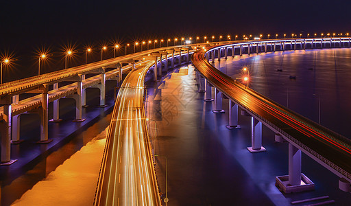 星海湾大桥夜色背景图片