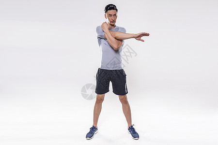 运动男士热身动作背景图片