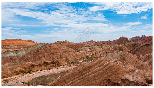 壮美的张掖七彩丹霞地貌背景