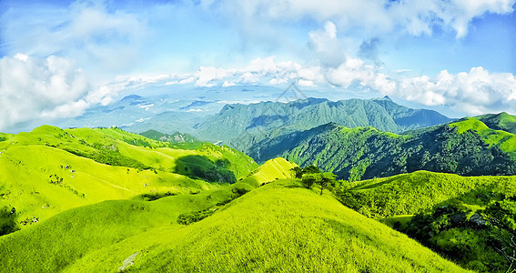 蓝天高山草地图片