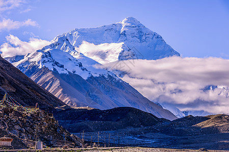 登山珠穆朗玛峰背景