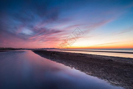 海景夕阳大海火烧云素材背景