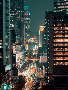 办公楼夜景上海夜景背景