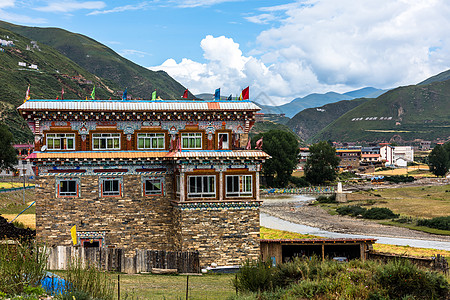 高原旅行藏族民居背景