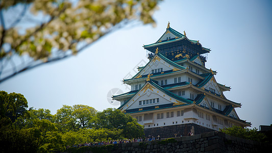 日本大阪城天守阁风貌背景