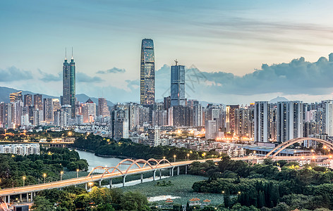 夜景城市华灯璀璨背景