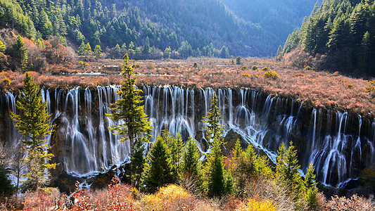 红叶山诺日朗瀑布背景