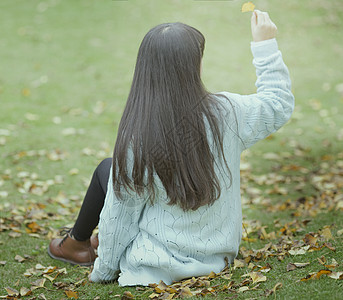 青春女孩背影小清新女孩背影背景