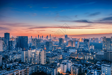 武汉永清街武汉城市风光高楼夜景背景