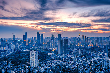 武汉城市风光高楼夜景图片