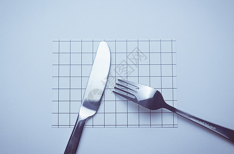 创意极简刀叉餐具背景图片