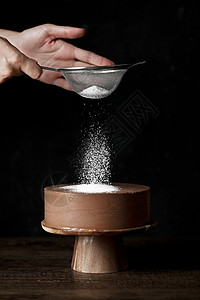 巧克力粉手工巧克力蛋糕背景