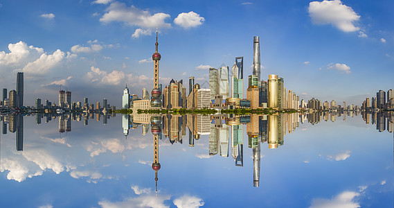 国际都市上海蓝背景