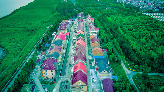 休闲农业上海崇明农村航拍背景