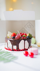 小清新节日庆祝生日蛋糕背景图片