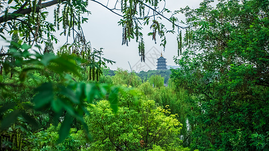 中国建筑雷峰塔杭州雷峰塔背景