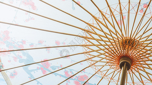 油纸伞特写美感竹文化高清图片