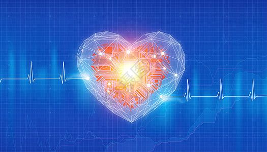 心脏网络技术背景背景图片
