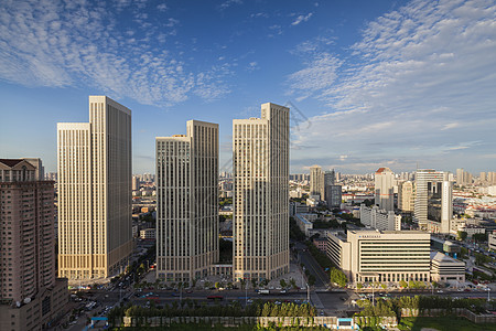 天津鸟瞰城市建筑高楼背景