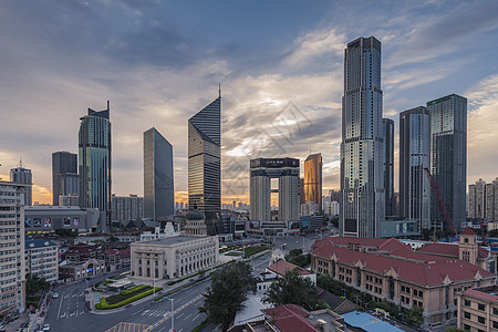 小白楼日出南京路银行高清图片