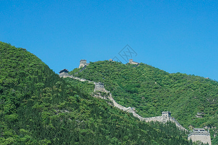 虎山长城缠绕在绿色山林的长城巨龙背景