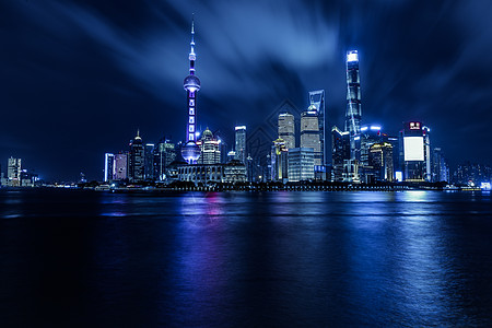 未来城市夜景上海大气城市夜景陆家嘴背景