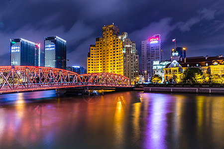 上海美丽夜景外白渡桥图片
