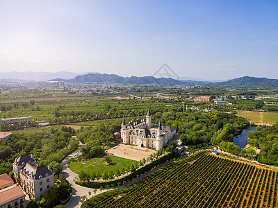 酒庄风光欧式建筑城堡背景