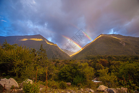 高原旅行西藏拉姆拉措双彩虹背景