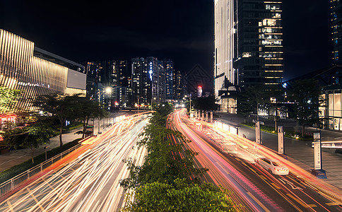 夜晚公路城市车轨夜景图片背景