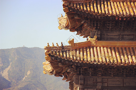 清东陵中轴线上的建筑特写高清图片