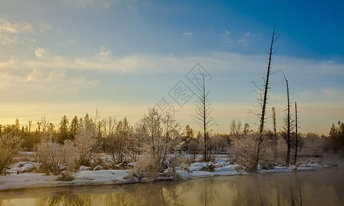 冷氣魔界之晨长白山雾凇背景