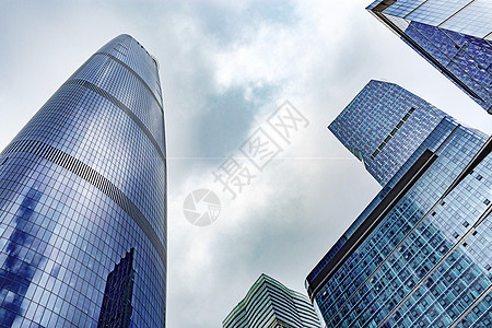 工作城市CBD新城雄伟的高楼大厦背景