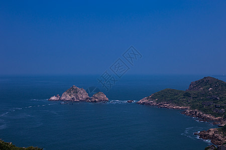 中国舟山无人村蓝色海湾图图片