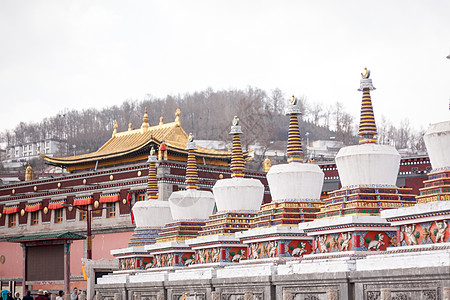 藏传寺庙塔尔寺背景