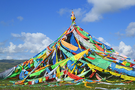 藏区经幡五彩经幡背景