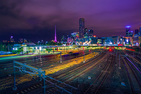 地铁光澳大利亚夜景背景